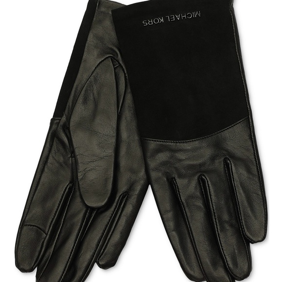 Michael Kors Suede & Leather Tech Gloves - Picture 2 of 7